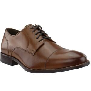 COLE HAAN cognac tan brown cap toe laceup Benton II oxford leather dress shoes